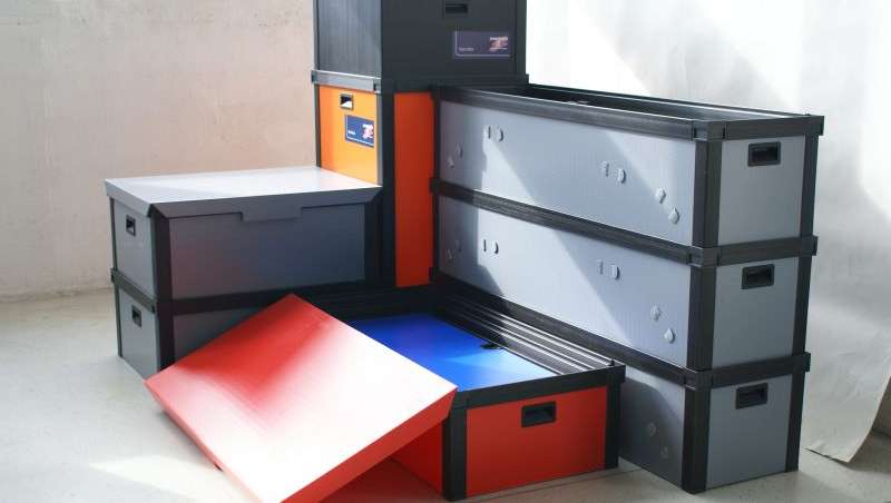 die schwere Version unserer Individuellen Kleinladungsträger als Stapelboxen
